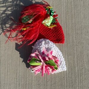 Kids Pink and White Mud Pie Hats